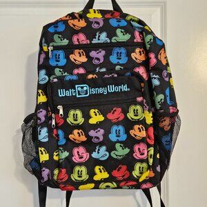 Disney World Resort Rainbow Multicolor Mickey Mouse Large Backpack